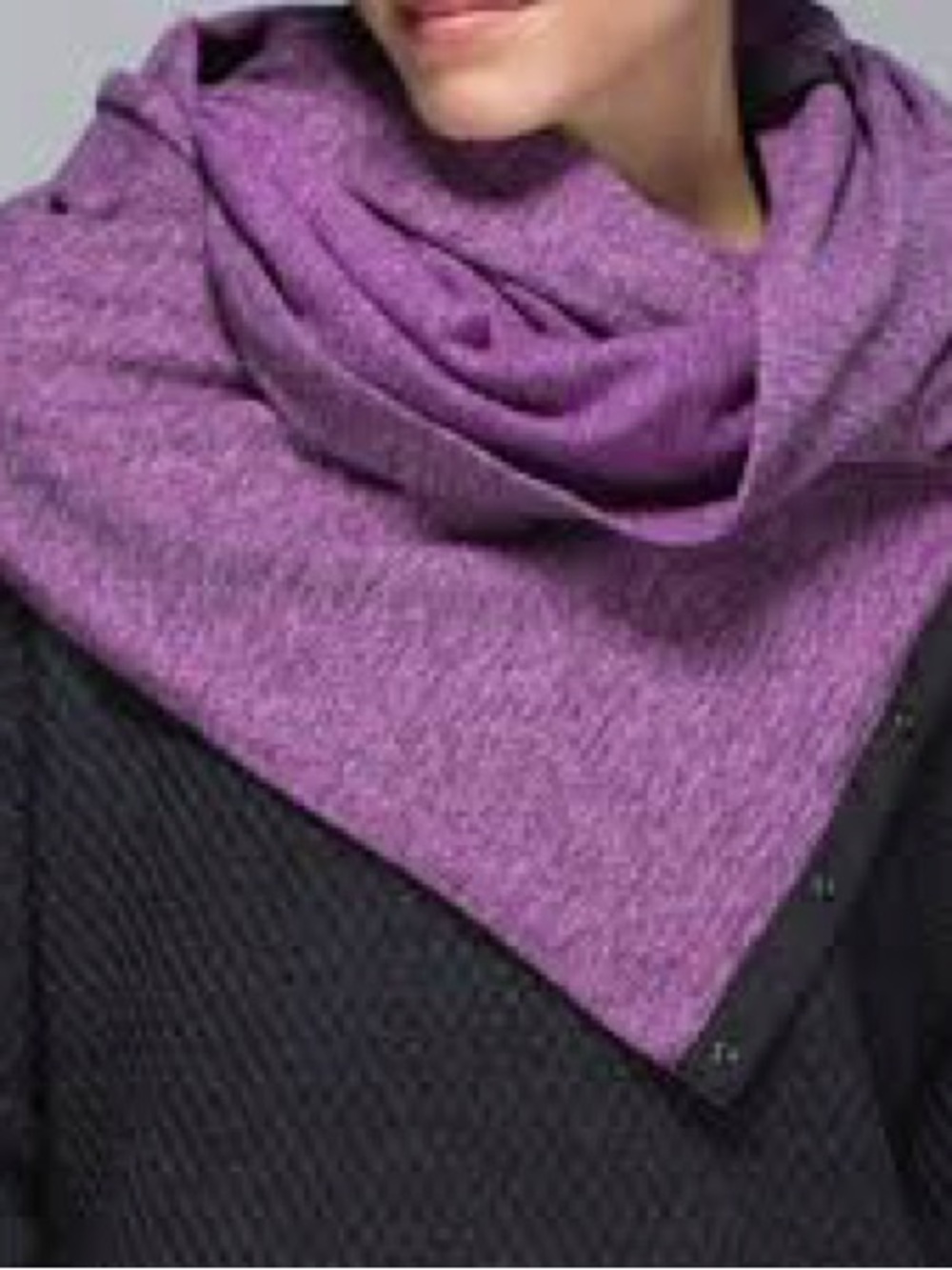 lululemon athletica Purple Knit Neck/Shoulder Wrap with Black Snap Trim